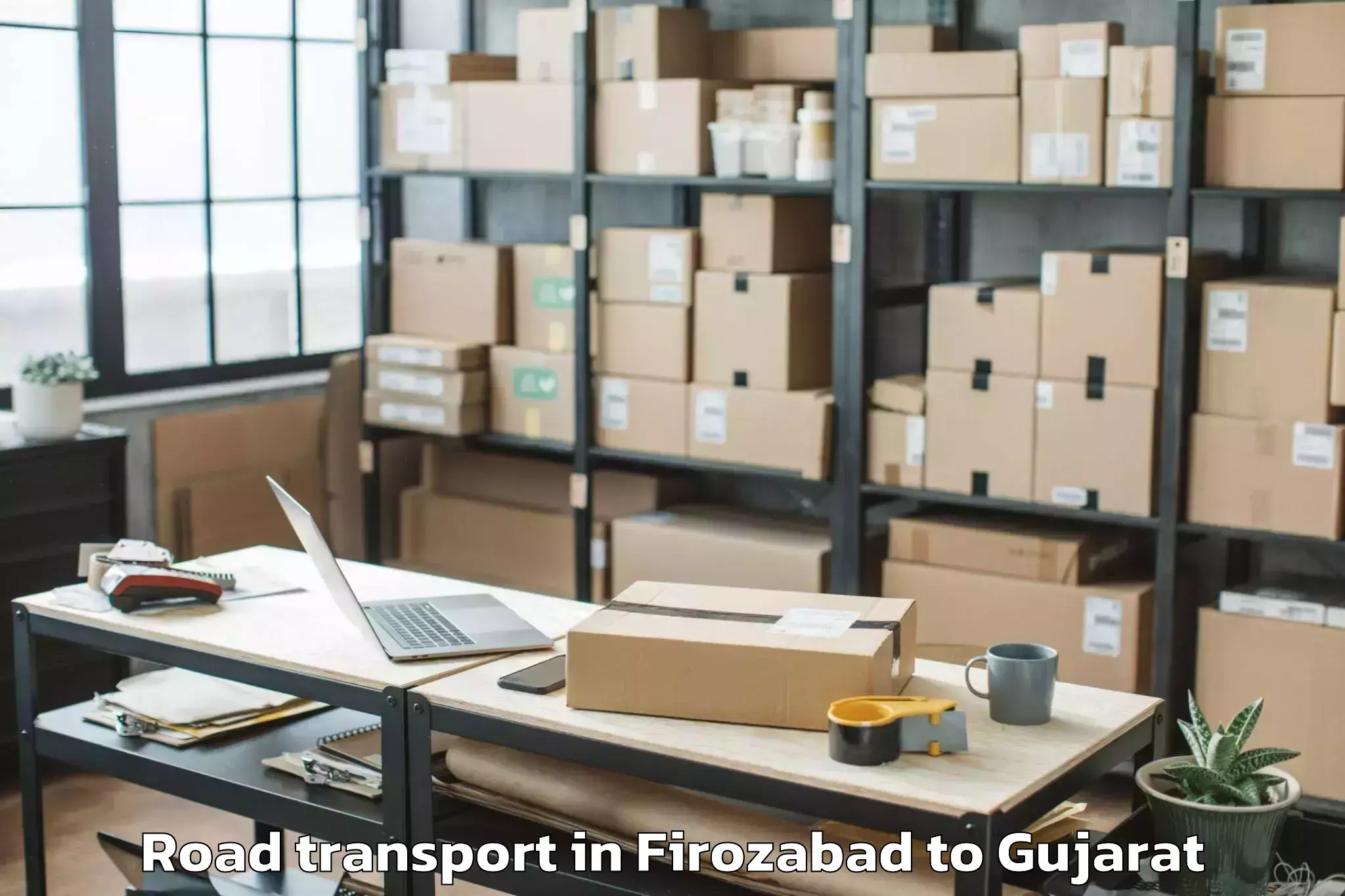 Book Your Firozabad to Lunawada Road Transport Today